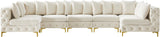 Tremblay Velvet Modular Sectional Sofa with Deep Button Tufting and Stylish Gold & Chrome Legs