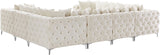 Tremblay Velvet Modular Sectional Sofa with Deep Button Tufting and Stylish Gold & Chrome Legs