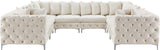 Tremblay Velvet Modular Sectional Sofa with Deep Button Tufting and Stylish Gold & Chrome Legs