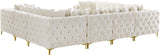 Tremblay Velvet Modular Sectional Sofa with Deep Button Tufting and Stylish Gold & Chrome Legs