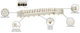 Tremblay Velvet Modular Sectional Sofa with Deep Button Tufting and Stylish Gold & Chrome Legs