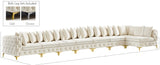Tremblay Velvet Modular Sectional Sofa with Deep Button Tufting and Stylish Gold & Chrome Legs
