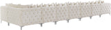 Tremblay Velvet Modular Sectional Sofa with Deep Button Tufting and Stylish Gold & Chrome Legs