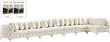 Tremblay Velvet Modular Sectional Sofa with Deep Button Tufting and Stylish Gold & Chrome Legs