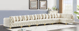 Tremblay Velvet Modular Sectional Sofa with Deep Button Tufting and Stylish Gold & Chrome Legs