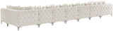 Tremblay Velvet Modular Sectional Sofa with Deep Button Tufting and Stylish Gold & Chrome Legs