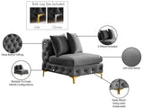 Tremblay Contemporary Armless Chair with Deep Button Tufting and Stylish Modular Gold & Chrome Legs