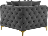 Tremblay Contemporary Corner Chair with Deep Button Tufting and Modular Design for Modern Spaces