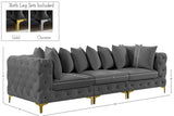 Tremblay Modular Sofa with Luxurious Velvet, Deep Button Tufting & Customizable Gold Chrome Legs