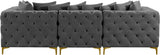 Tremblay Modular Sofa with Luxurious Velvet, Deep Button Tufting & Customizable Gold Chrome Legs