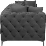 Tremblay Modular Sofa with Luxurious Velvet, Deep Button Tufting & Customizable Gold Chrome Legs