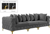 Tremblay Modular Sofa with Luxurious Velvet, Deep Button Tufting & Customizable Gold Chrome Legs