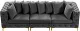 Tremblay Modular Sofa with Luxurious Velvet, Deep Button Tufting & Customizable Gold Chrome Legs