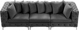 Tremblay Modular Sofa with Luxurious Velvet, Deep Button Tufting & Customizable Gold Chrome Legs