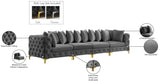 Tremblay Modular Sofa with Luxurious Velvet, Deep Button Tufting & Customizable Gold Chrome Legs