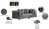 Tremblay Modular Sofa with Luxurious Velvet, Deep Button Tufting & Customizable Gold Chrome Legs