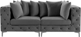 Tremblay Modular Sofa with Luxurious Velvet, Deep Button Tufting & Customizable Gold Chrome Legs