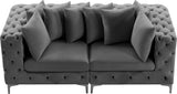 Tremblay Modular Sofa with Luxurious Velvet, Deep Button Tufting & Customizable Gold Chrome Legs