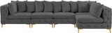 Tremblay Velvet Sectional Sofa - Luxurious Comfort with Modular Design & Gold Chrome Legs for Modern Homes
