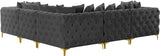 Tremblay Velvet Sectional Sofa - Luxurious Comfort with Modular Design & Gold Chrome Legs for Modern Homes