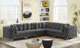 Tremblay Velvet Sectional Sofa - Luxurious Comfort with Modular Design & Gold Chrome Legs for Modern Homes