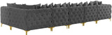 Tremblay Velvet Sectional Sofa - Luxurious Comfort with Modular Design & Gold Chrome Legs for Modern Homes
