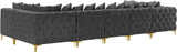 Tremblay Velvet Sectional Sofa - Luxurious Comfort with Modular Design & Gold Chrome Legs for Modern Homes