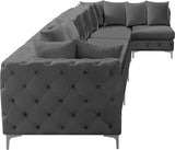 Tremblay Velvet Sectional Sofa - Luxurious Comfort with Modular Design & Gold Chrome Legs for Modern Homes