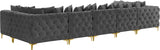 Tremblay Velvet Sectional Sofa - Luxurious Comfort with Modular Design & Gold Chrome Legs for Modern Homes