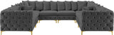 Tremblay Velvet Sectional Sofa - Luxurious Comfort with Modular Design & Gold Chrome Legs for Modern Homes