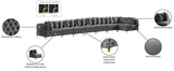 Tremblay Velvet Sectional Sofa - Luxurious Comfort with Modular Design & Gold Chrome Legs for Modern Homes