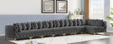Tremblay Velvet Sectional Sofa - Luxurious Comfort with Modular Design & Gold Chrome Legs for Modern Homes