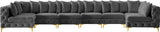 Tremblay Velvet Sectional Sofa - Luxurious Comfort with Modular Design & Gold Chrome Legs for Modern Homes