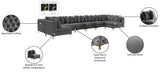 Tremblay Velvet Sectional Sofa - Luxurious Comfort with Modular Design & Gold Chrome Legs for Modern Homes