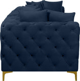 Tremblay Modular Sofa with Luxurious Velvet, Deep Button Tufting & Customizable Gold Chrome Legs