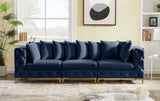 Tremblay Modular Sofa with Luxurious Velvet, Deep Button Tufting & Customizable Gold Chrome Legs