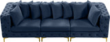 Tremblay Modular Sofa with Luxurious Velvet, Deep Button Tufting & Customizable Gold Chrome Legs