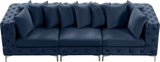 Tremblay Modular Sofa with Luxurious Velvet, Deep Button Tufting & Customizable Gold Chrome Legs