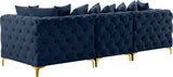 Tremblay Modular Sofa with Luxurious Velvet, Deep Button Tufting & Customizable Gold Chrome Legs