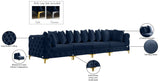 Tremblay Modular Sofa with Luxurious Velvet, Deep Button Tufting & Customizable Gold Chrome Legs