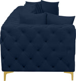 Tremblay Modular Sofa with Luxurious Velvet, Deep Button Tufting & Customizable Gold Chrome Legs