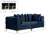 Tremblay Modular Sofa with Luxurious Velvet, Deep Button Tufting & Customizable Gold Chrome Legs