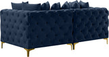 Tremblay Modular Sofa with Luxurious Velvet, Deep Button Tufting & Customizable Gold Chrome Legs