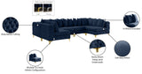 Tremblay Velvet Modular Sectional Sofa with Deep Tufting & Gold Chrome Legs for Modern Living Spaces
