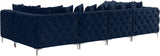 Tremblay Velvet Modular Sectional Sofa with Deep Tufting & Gold Chrome Legs for Modern Living Spaces