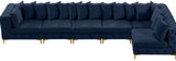 Tremblay Velvet Modular Sectional Sofa with Deep Tufting & Gold Chrome Legs for Modern Living Spaces