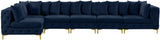 Tremblay Velvet Modular Sectional Sofa with Deep Tufting & Gold Chrome Legs for Modern Living Spaces