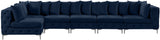 Tremblay Velvet Modular Sectional Sofa with Deep Tufting & Gold Chrome Legs for Modern Living Spaces