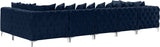 Tremblay Velvet Modular Sectional Sofa with Deep Tufting & Gold Chrome Legs for Modern Living Spaces