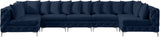 Tremblay Velvet Modular Sectional Sofa with Deep Tufting & Gold Chrome Legs for Modern Living Spaces